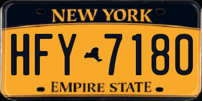NY license plate HFY7180