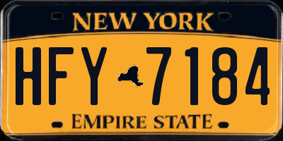 NY license plate HFY7184