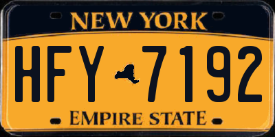 NY license plate HFY7192