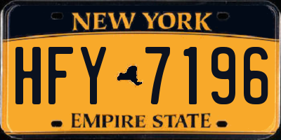 NY license plate HFY7196