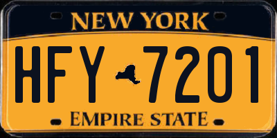 NY license plate HFY7201
