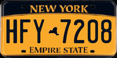 NY license plate HFY7208