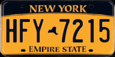 NY license plate HFY7215