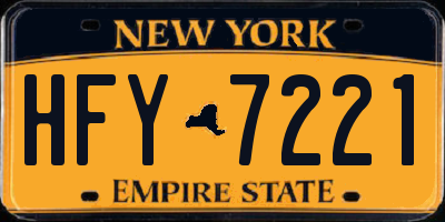 NY license plate HFY7221