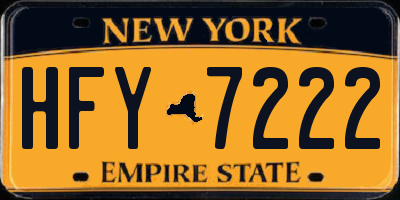 NY license plate HFY7222
