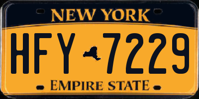 NY license plate HFY7229