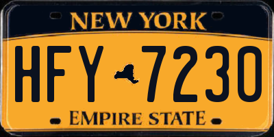 NY license plate HFY7230