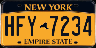 NY license plate HFY7234