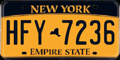 NY license plate HFY7236