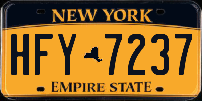 NY license plate HFY7237
