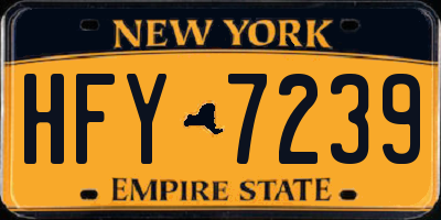 NY license plate HFY7239