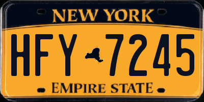 NY license plate HFY7245
