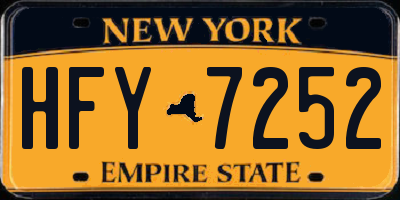 NY license plate HFY7252