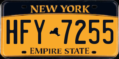 NY license plate HFY7255