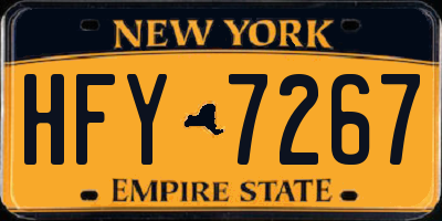 NY license plate HFY7267