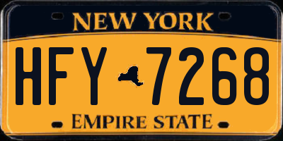 NY license plate HFY7268