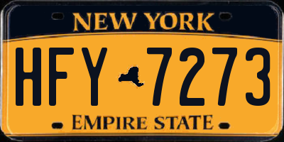 NY license plate HFY7273