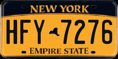 NY license plate HFY7276