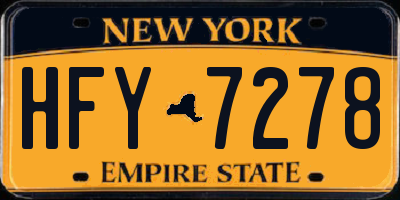 NY license plate HFY7278