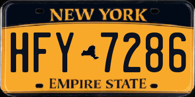 NY license plate HFY7286