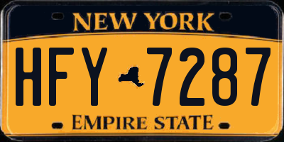 NY license plate HFY7287