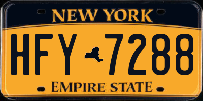 NY license plate HFY7288