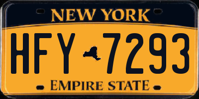 NY license plate HFY7293