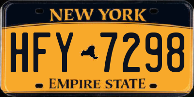 NY license plate HFY7298