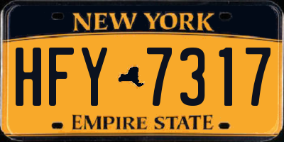 NY license plate HFY7317