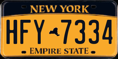 NY license plate HFY7334