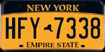 NY license plate HFY7338