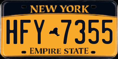 NY license plate HFY7355