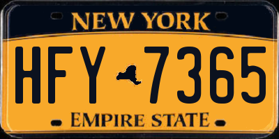 NY license plate HFY7365