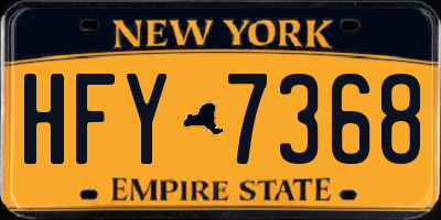 NY license plate HFY7368