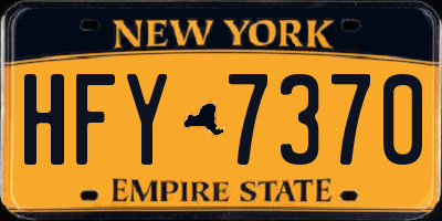 NY license plate HFY7370