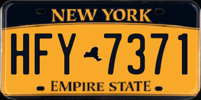 NY license plate HFY7371