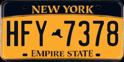 NY license plate HFY7378