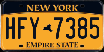 NY license plate HFY7385