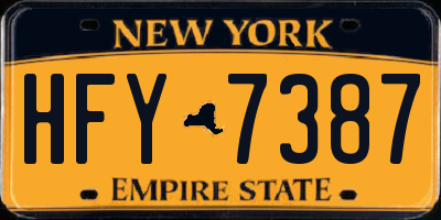 NY license plate HFY7387