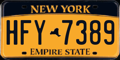 NY license plate HFY7389