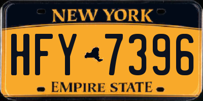 NY license plate HFY7396