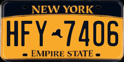 NY license plate HFY7406