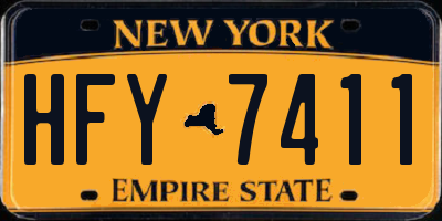 NY license plate HFY7411