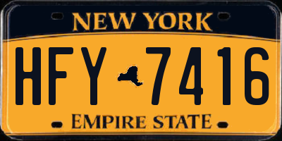 NY license plate HFY7416