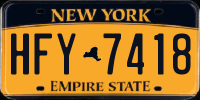 NY license plate HFY7418