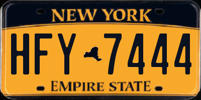 NY license plate HFY7444