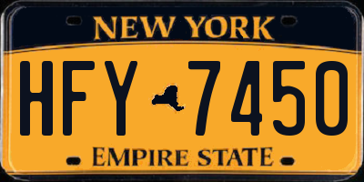 NY license plate HFY7450