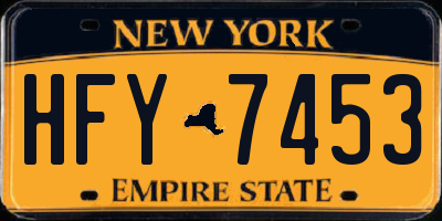 NY license plate HFY7453