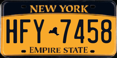 NY license plate HFY7458