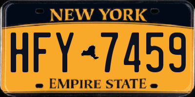 NY license plate HFY7459